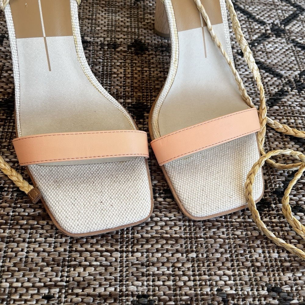 Dolce Vita Women's 9.5 Peach High Heel Sandals Ankle Straps Dressy 3.5" Heel - Picture 2 of 15